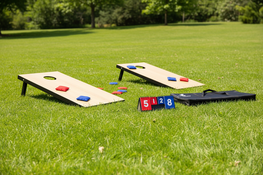 Cornhole Set on Grass